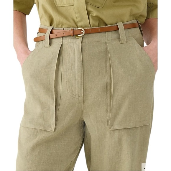 J Crew White Seaside Utility Cargo Pant Linen Blend Womens Size 14 Beach Casual - Picture 4 of 16
